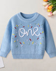 One Birthday Embroidered Knit Sweater | Six Colours