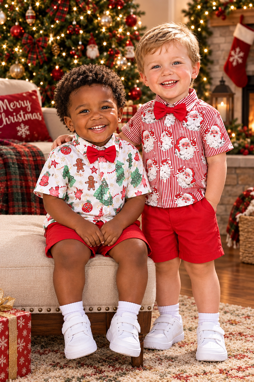 Christmas Shirt, Bow Tie &amp; Shorts Set