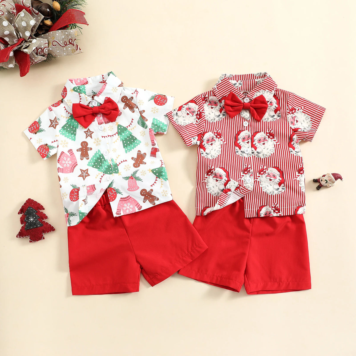 Christmas Shirt, Bow Tie &amp; Shorts Set