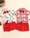 Christmas Shirt, Bow Tie & Shorts Set