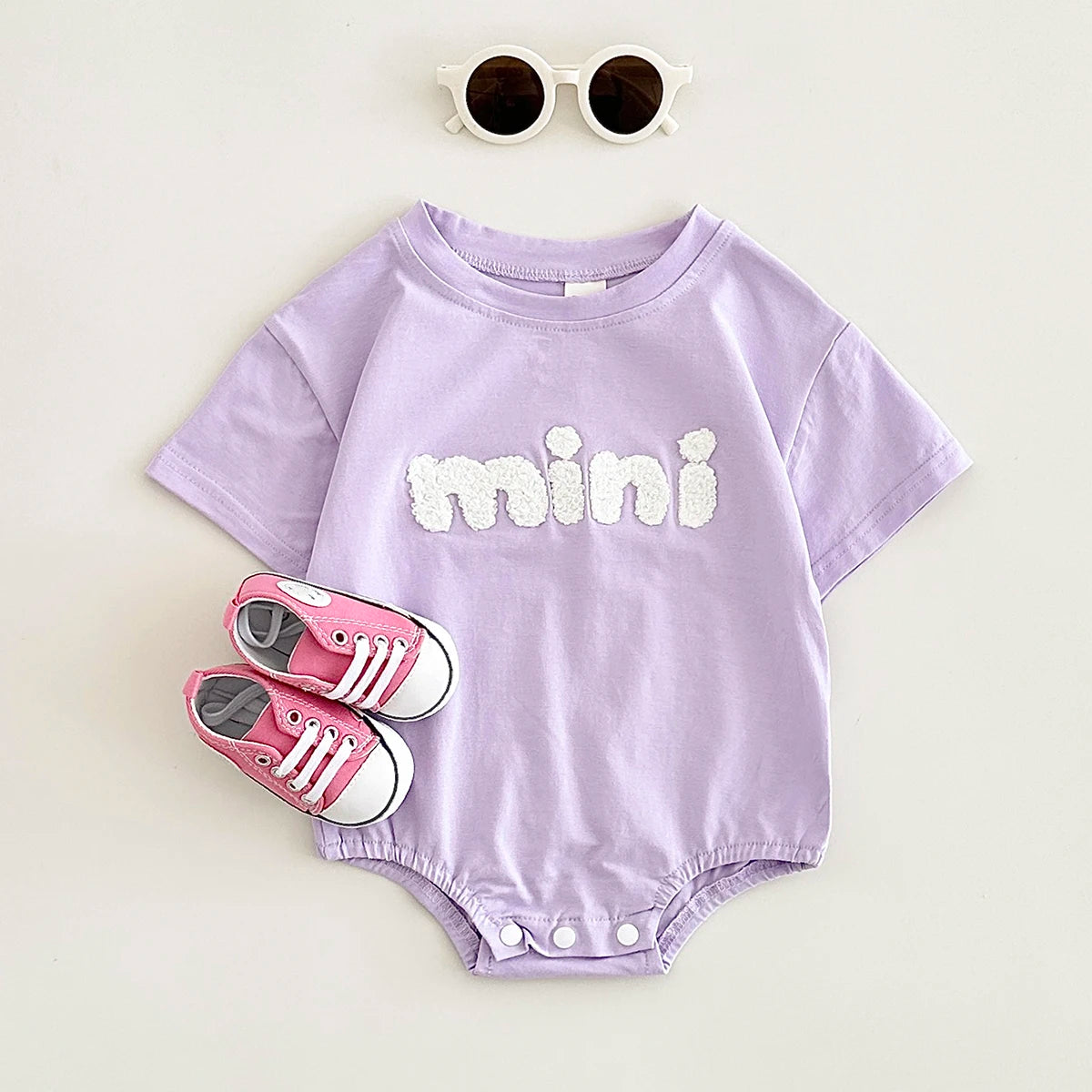 - Mini Textured Baby Romper – Soft Cotton Blend Bodysuit Baby Stork