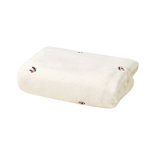 Polar Fleece Blanket with Embroidered Motifs | 125 × 90cm