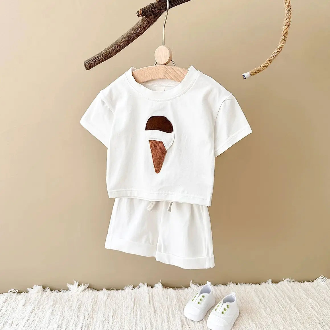 - Ice Cream 2 Piece Set – Cotton Tee & Shorts Baby Stork