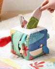 - Under the Sea Sensory Tissue Box Toy with Wooden Teether | Montessori Baby Activity Cube Baby Stork