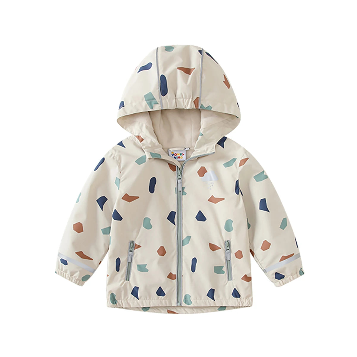 Cream - Waterproof Fleece Lined Hooded Jacket Baby Stork