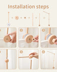 - Wooden Cot Arm – Classic Round Design Baby Stork Baby Mobile