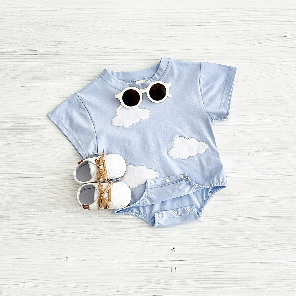 Heart, Cloud &amp; Flower Baby Bodysuit