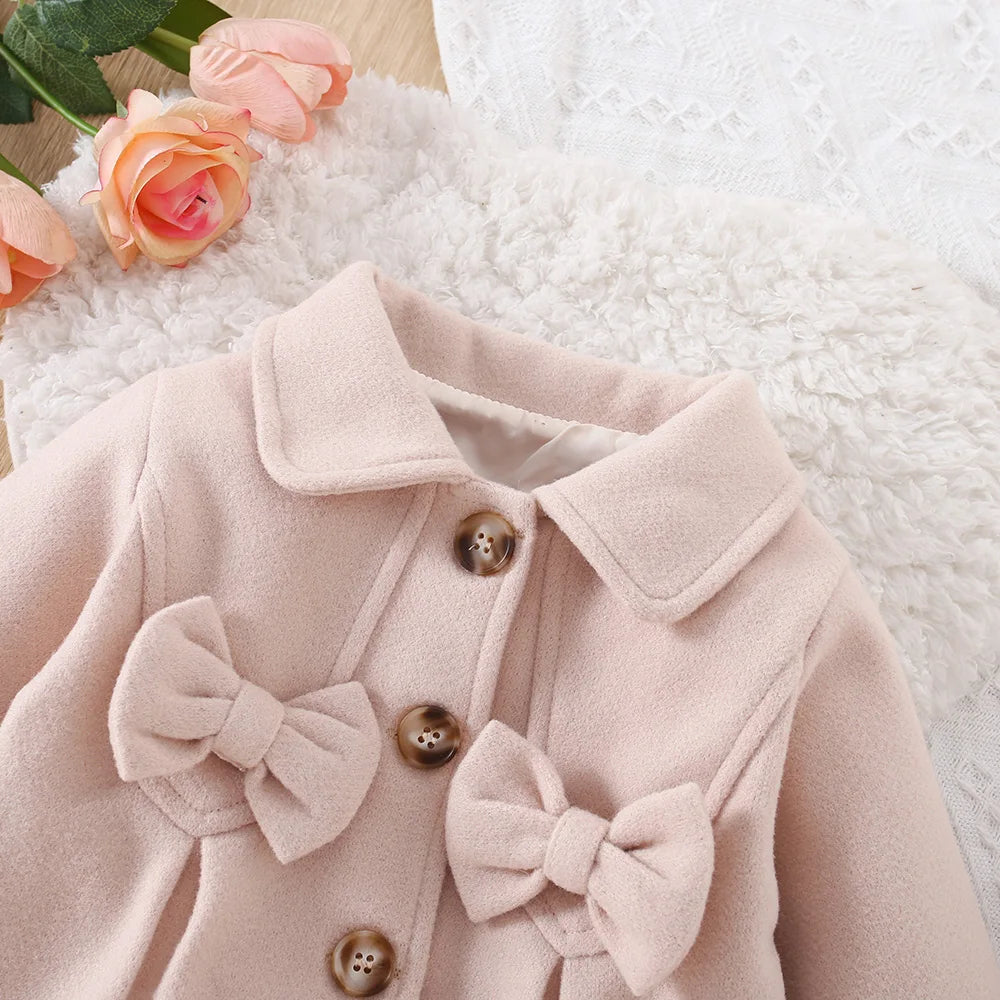 - Blush Bow Toddler Coat Baby Stork