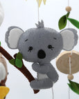 - Australian Animal Baby Mobile – Koala, Kangaroo, Platypus & Cockatoo | Felt Nursery Mobile with Natural Leaves & Wooden Beads Baby Stork Baby Mobile