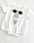 - Ice Cream Embroidered Baby Romper – 100% Cotton Bodysuit Baby Stork