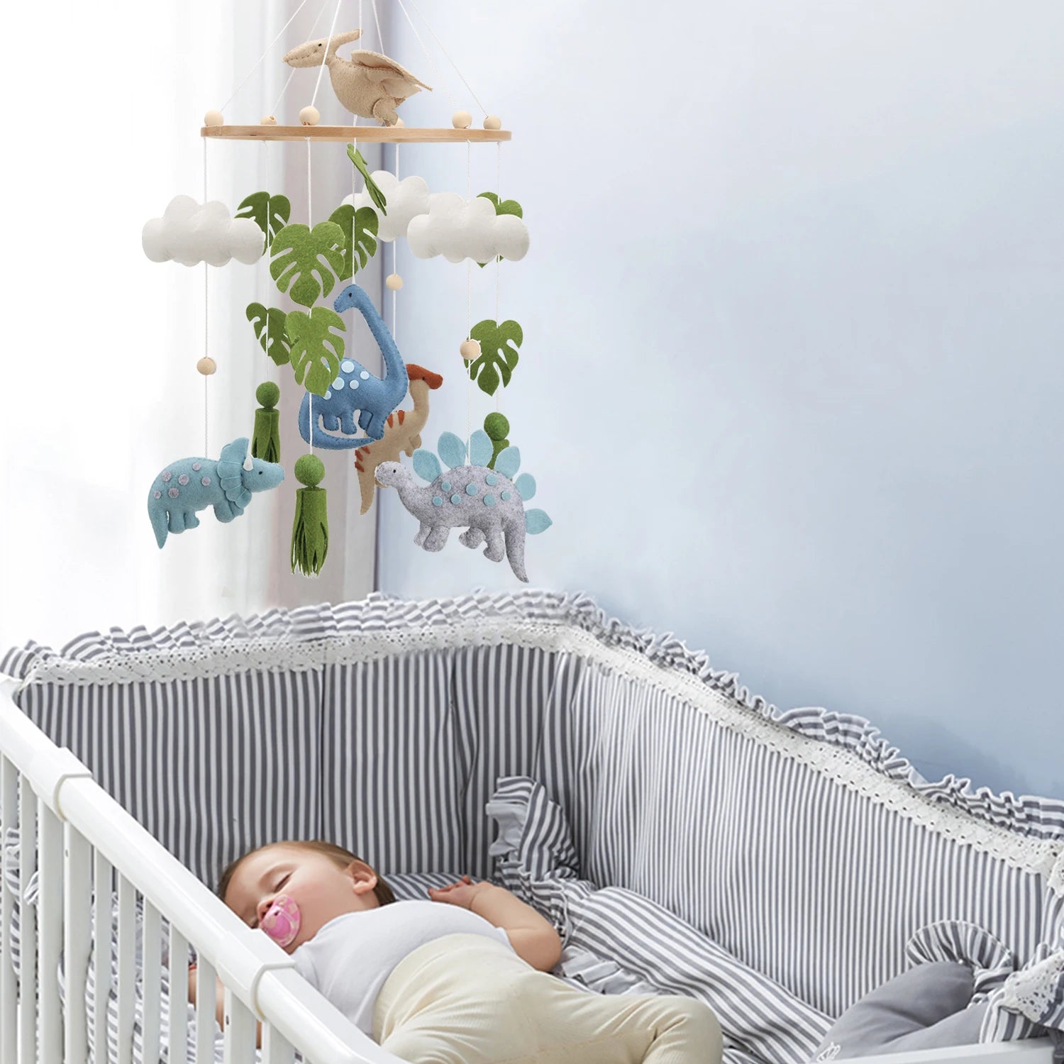 - Felt Dinosaur Mobile – Prehistoric Adventure Nursery Décor Baby Stork