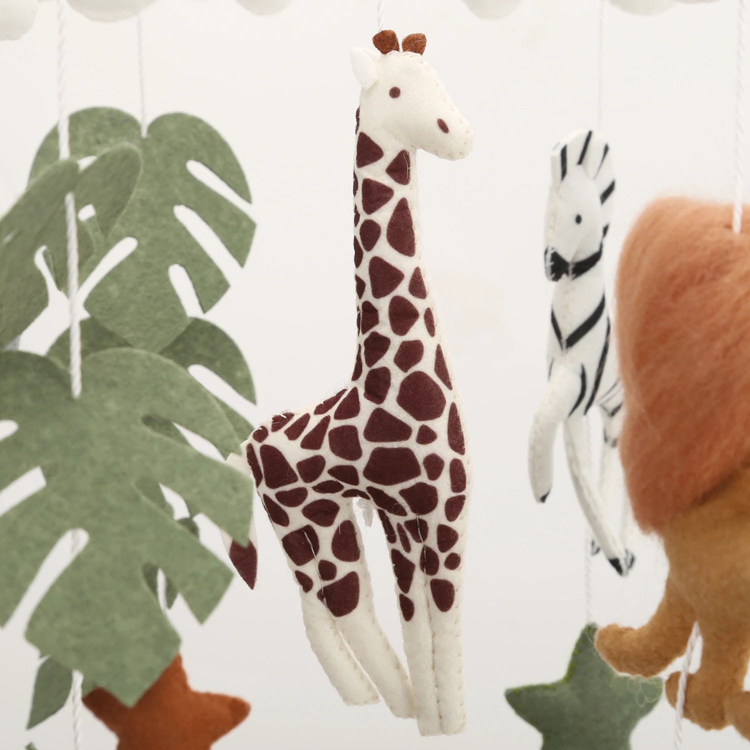 - Felt Safari Baby Mobile – Jungle Animal Nursery Décor Baby Stork