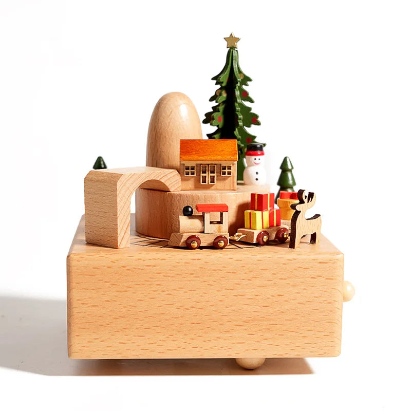 - Handcrafted Wooden Christmas Train Music Box – “We Wish You A Merry Christmas” Tune | Collectible Holiday Keepsake Gift Baby Stork Music Box