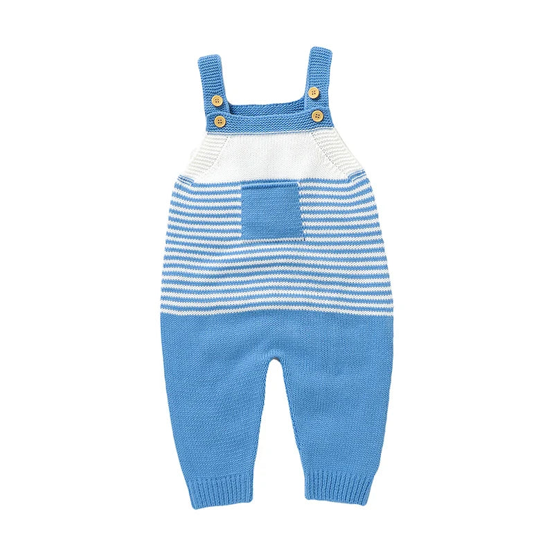 18M - Baby Knit Stripe Overalls Baby Stork