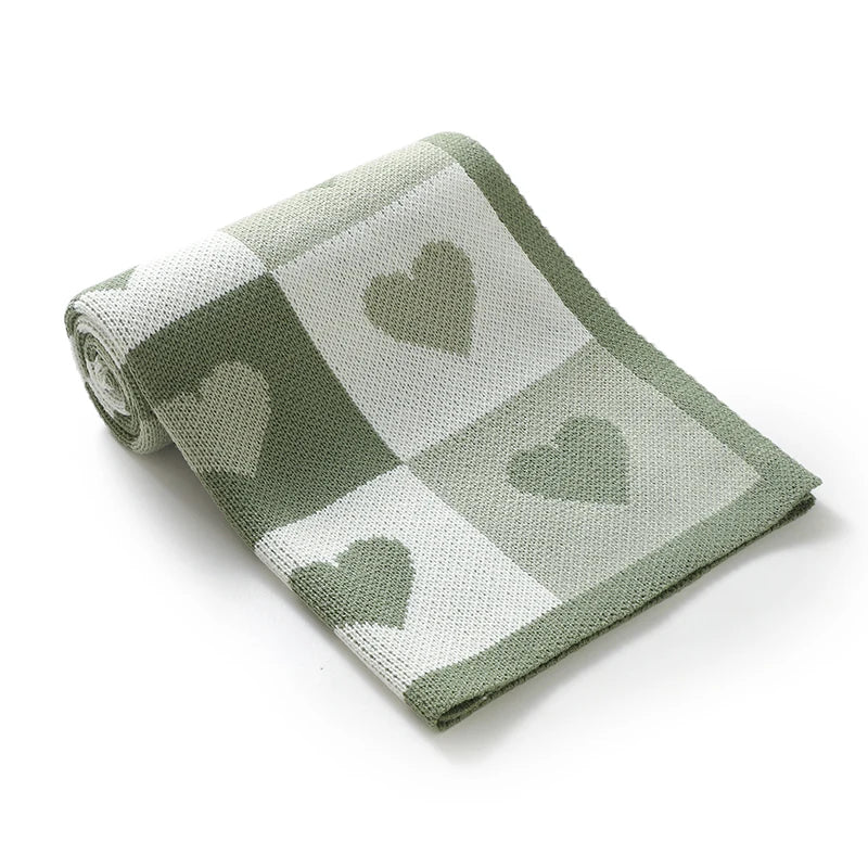 - Heart Pattern Baby Blanket – 90 × 70 cm | Ultra-Soft Acrylic | Multiple Colours Baby Stork