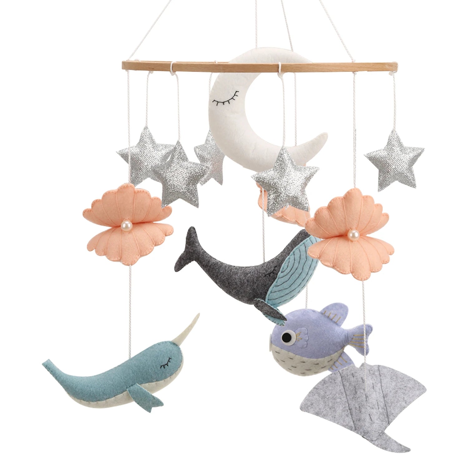 Under the Sea Baby Mobile | Ocean Nursery Mobile with Whale, Narwhal &amp; Seashells