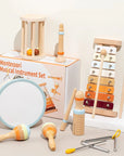 7pcs set - Toddlers Early Education Wooden Musical Instrument Set Baby Stork Musical Toy