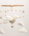 - Starry Night Bouclé Baby Mobile – Cream & Ivory Nursery Décor Baby Stork