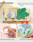 - Soft Sensory Baby Cloth Book with 3D Animals, Mirror & Textures – Montessori Early Learning Toy Baby Stork