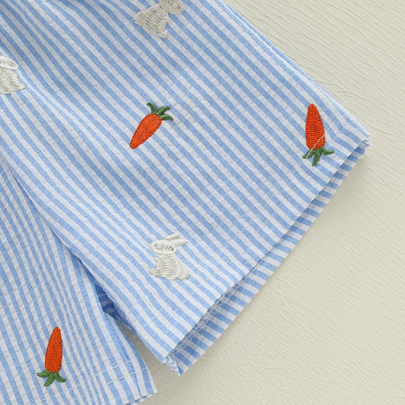 - Bunny & Carrot Embroidered Two-Piece Set Baby Stork