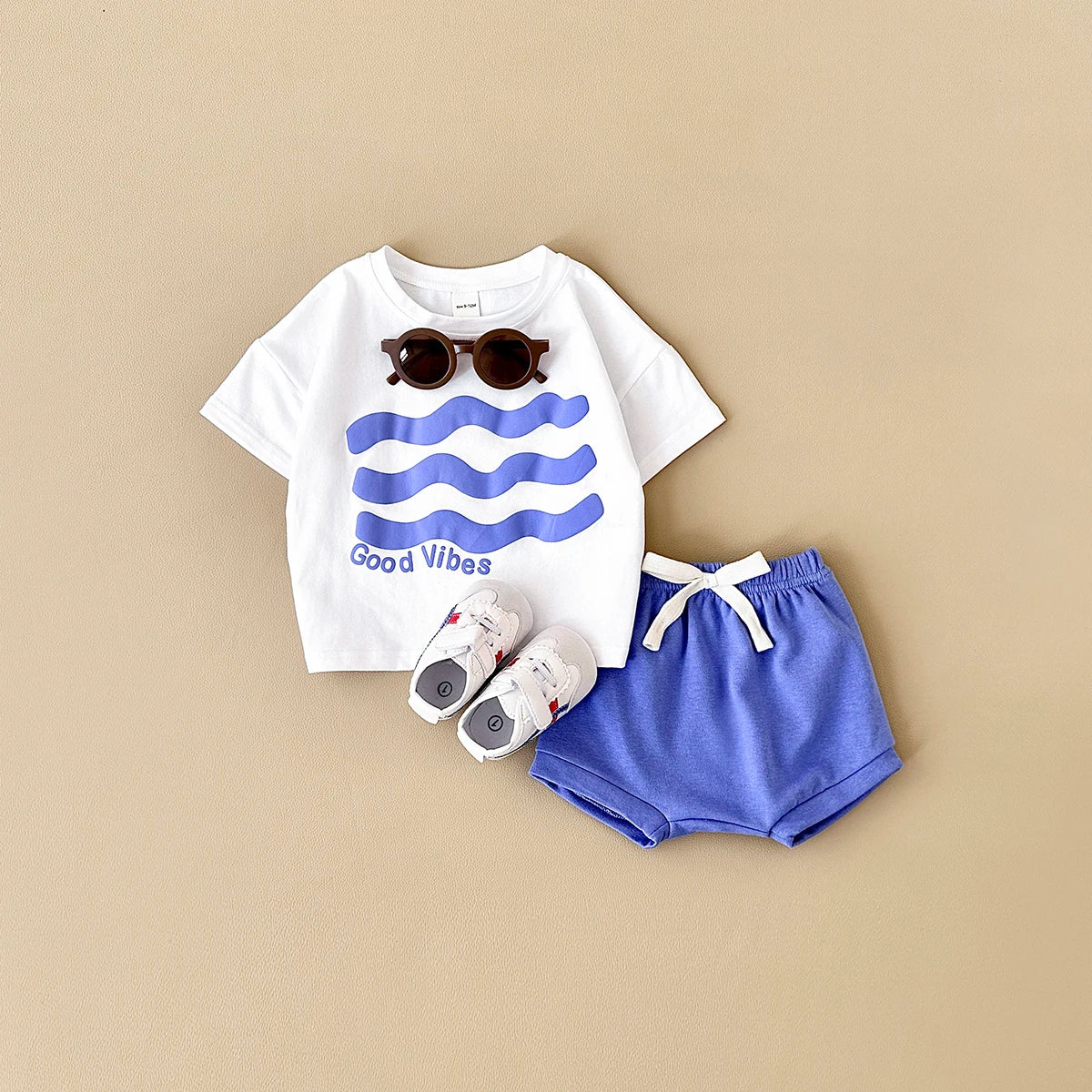 2-3Y - Good Vibes 2 Piece Set – Cotton Tee & Shorts Baby Stork