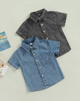 - Denim Button-Up Shirt Baby Stork