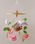 - Floral Deer Baby Mobile – Handmade Felt Cot Mobile with Flowers & Stars Baby Stork