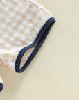 Dog & Baseball Top with Checked Shorts Set