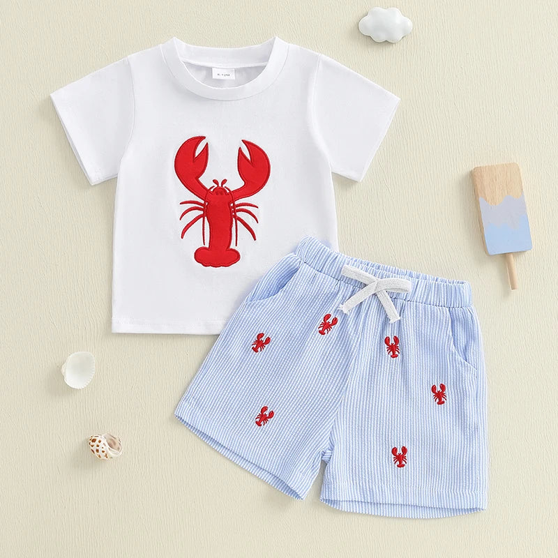 4Y - Little Lobster T-Shirt & Shorts Set Baby Stork