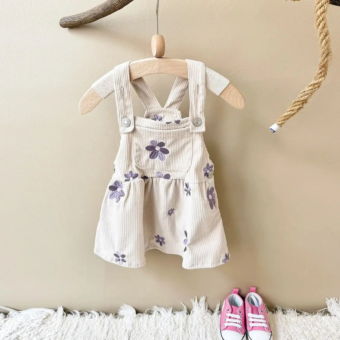 Floral Corduroy Baby &amp; Toddler Pinafore Dress
