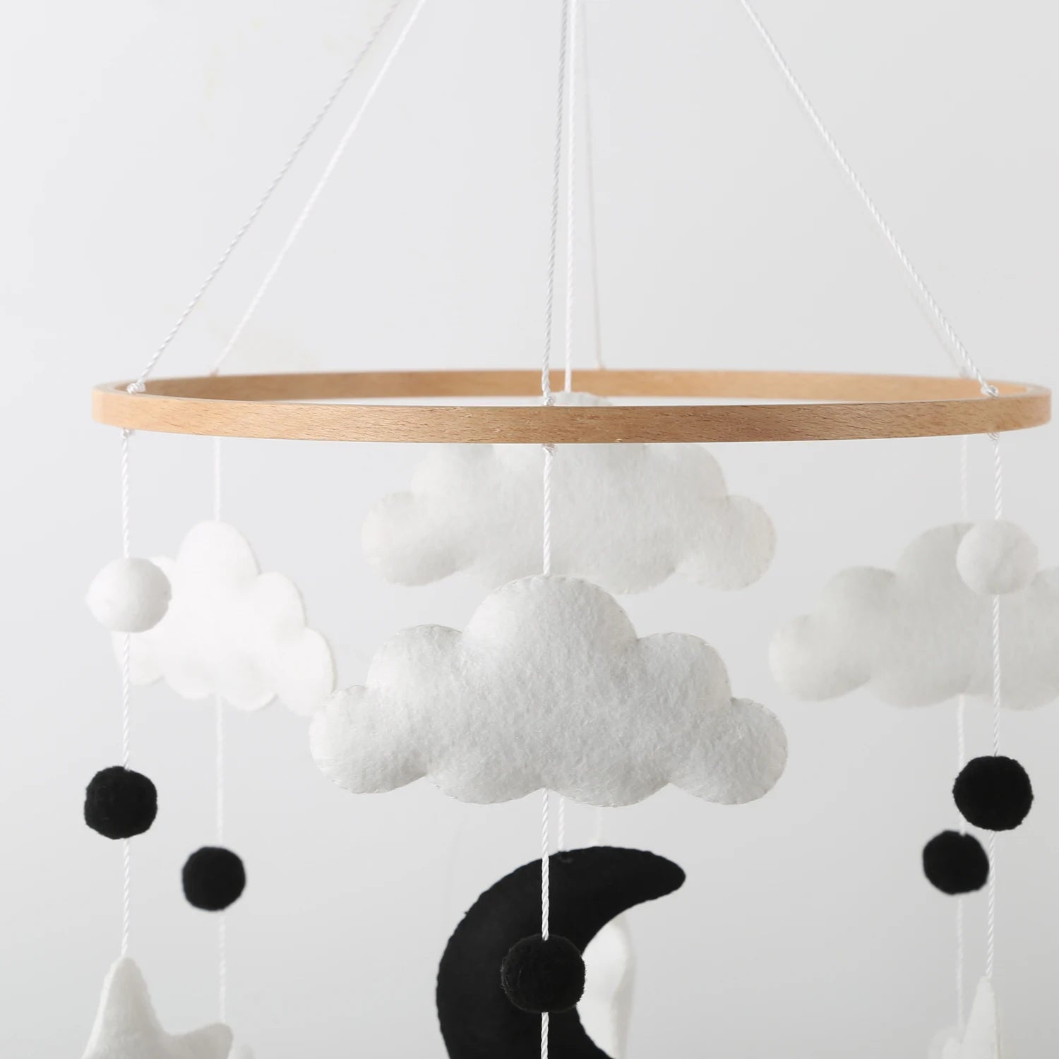 Black &amp; White Moon Baby Mobile | Monochrome Nursery Mobile