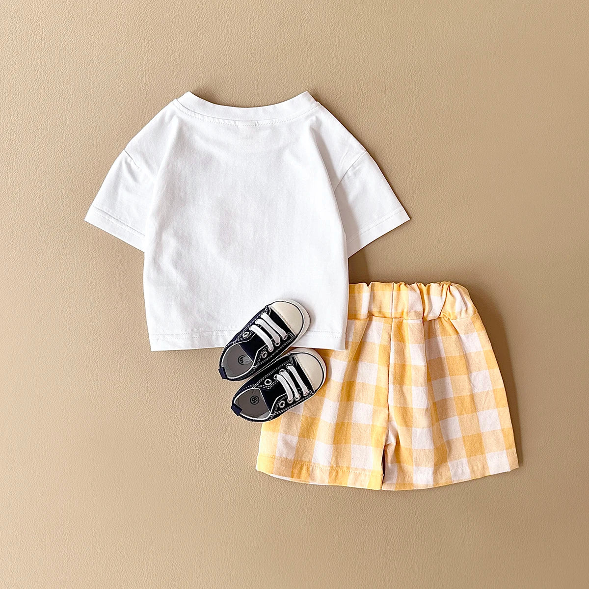 - Lemon Gingham Baby Set – 2 Piece Outfit | Yellow Baby Stork