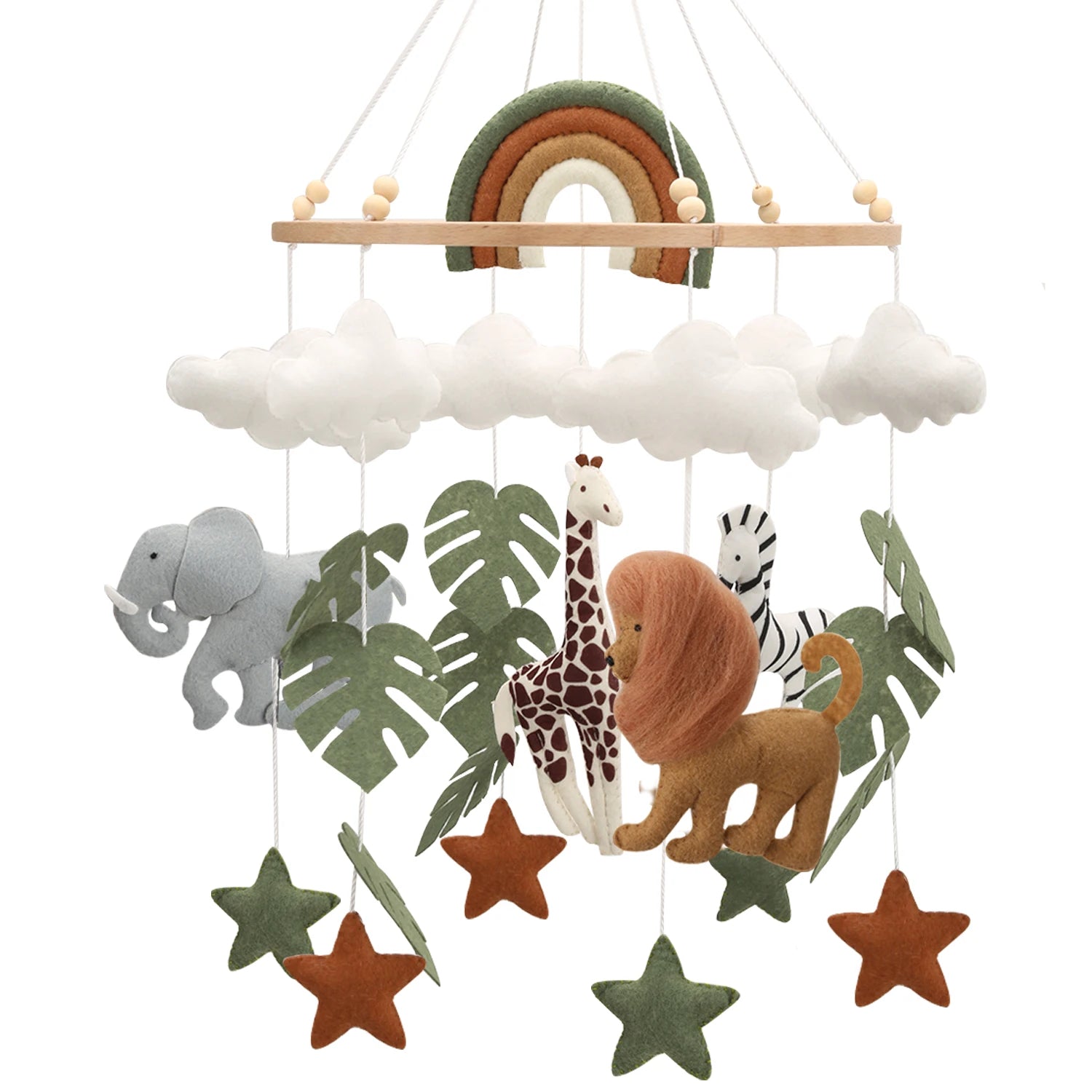 - Felt Safari Baby Mobile – Jungle Animal Nursery Décor Baby Stork