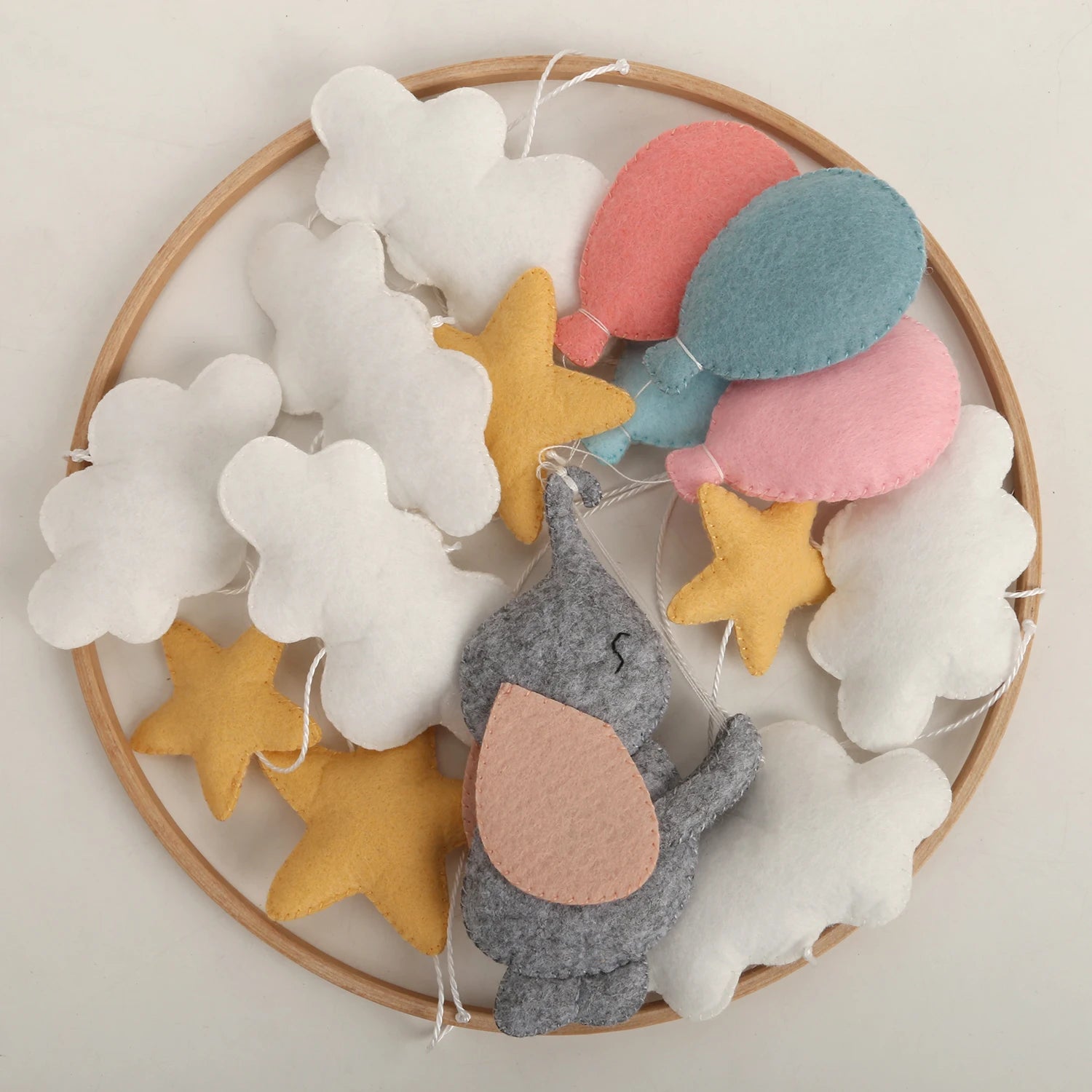 - Elephant Baby Mobile – Clouds, Stars & Balloons Nursery Hanging | Handmade Crib Decor Baby Stork Baby Mobile