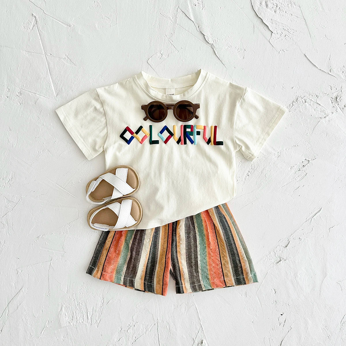 - Colourful Striped Shorts Set – 2 Piece Baby Outfit Baby Stork