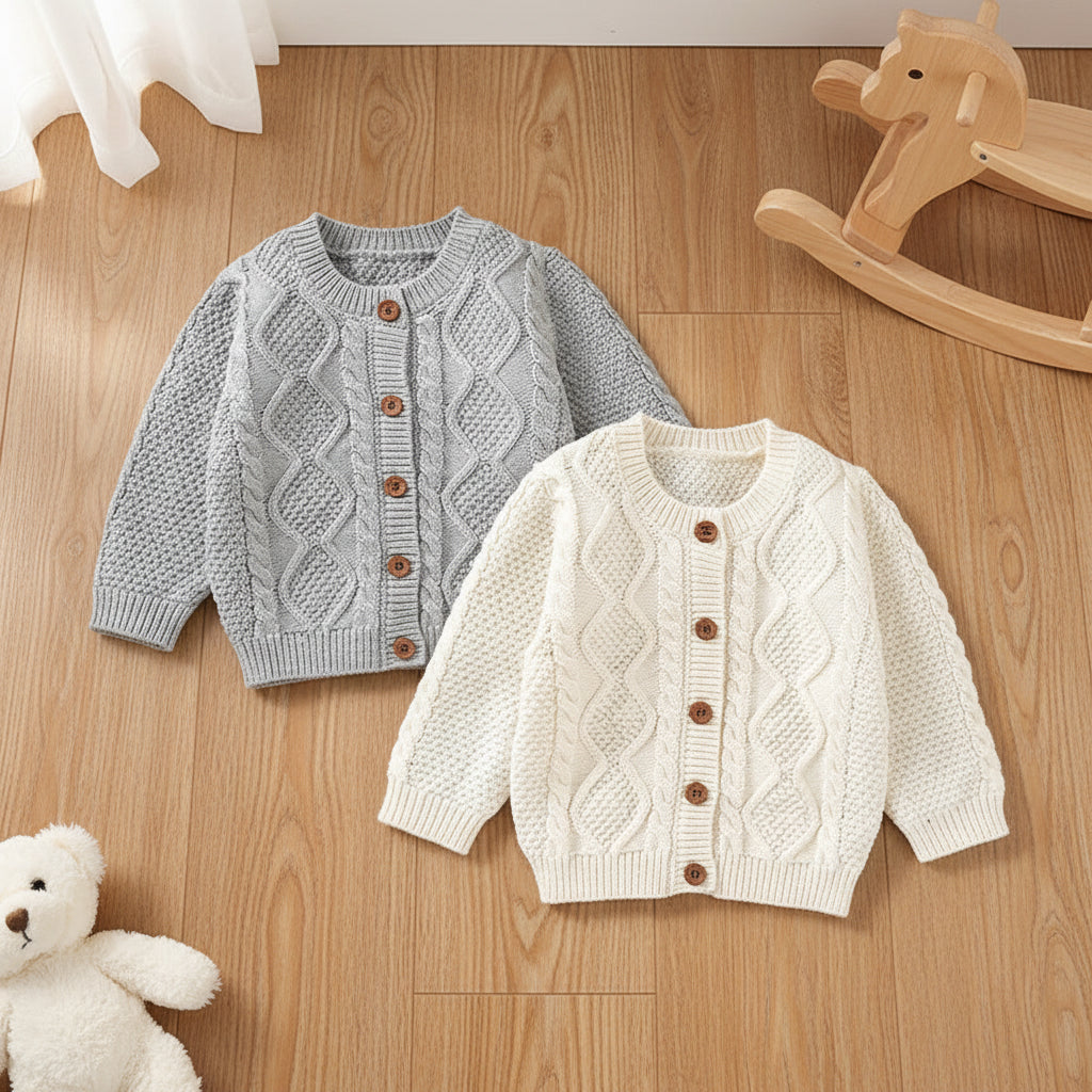- Classic Cable Knit Baby Cardigan Baby Stork