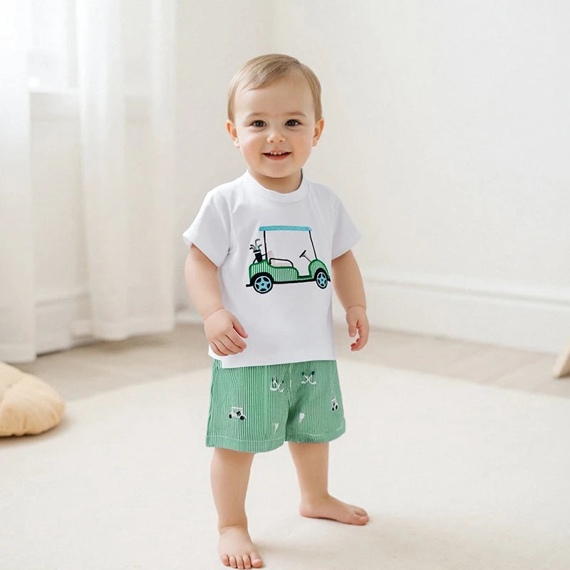 - Green Golf Cart T-Shirt &amp; Shorts Set Baby Stork