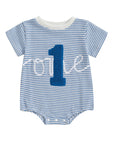 - “One” First Birthday Romper Baby Stork