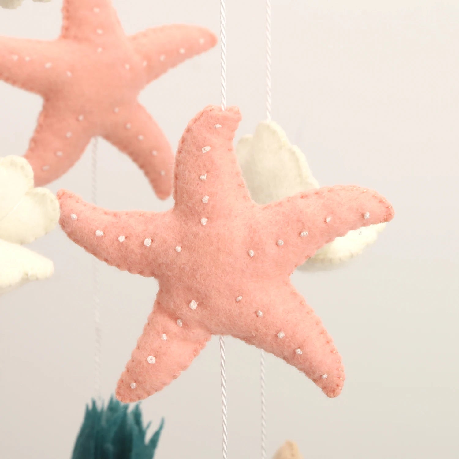 - Rainbow Ocean Baby Mobile – Handmade Felt Cot Mobile with Whale, Jellyfish & Starfish Baby Stork
