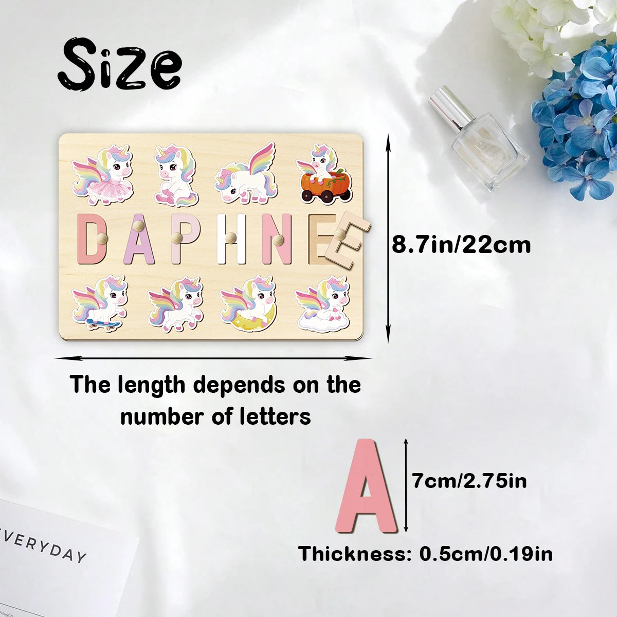 Personalised Unicorn Wooden Name Puzzle | Custom Unicorn Learning Toy