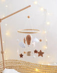 - Skyward Dreams Hot Air Balloon Mobile - Tan Baby Stork Baby Mobile