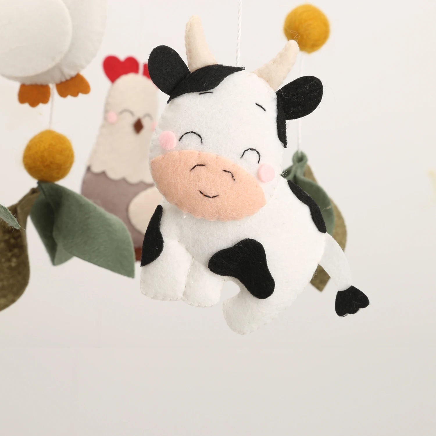 Farm Animals Baby Mobile | Cow Horse Goose &amp; Chicken Nursery Mobile