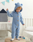 - Baby Bear Hooded Knit Jumpsuit Baby Stork