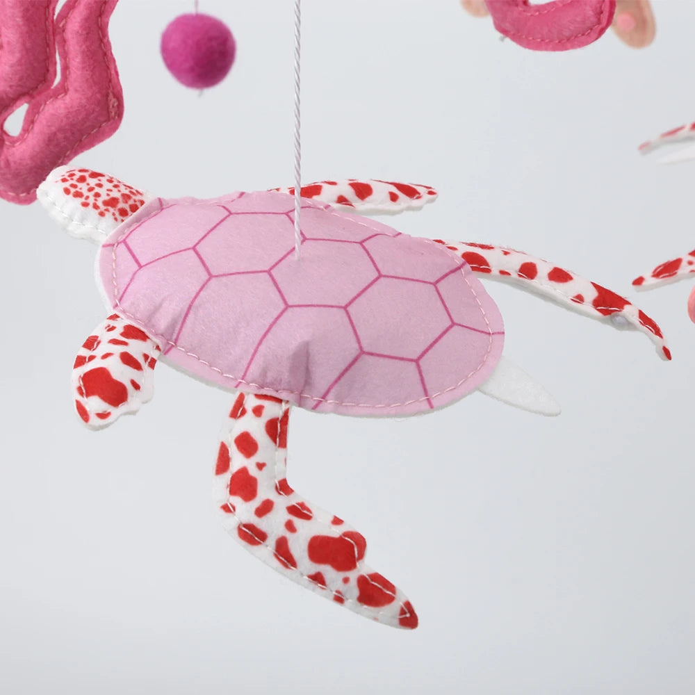 - Pink Under the Sea Baby Mobile – Ocean Theme Felt Cot Mobile Baby Stork