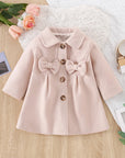 2-3Y - Blush Bow Toddler Coat Baby Stork