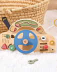- Montessori Wooden Steering Wheel Toy - Car Console Busy Board for Toddlers | Sensory Early Education Gift Baby Stork Baby Toys & Activity Equipment