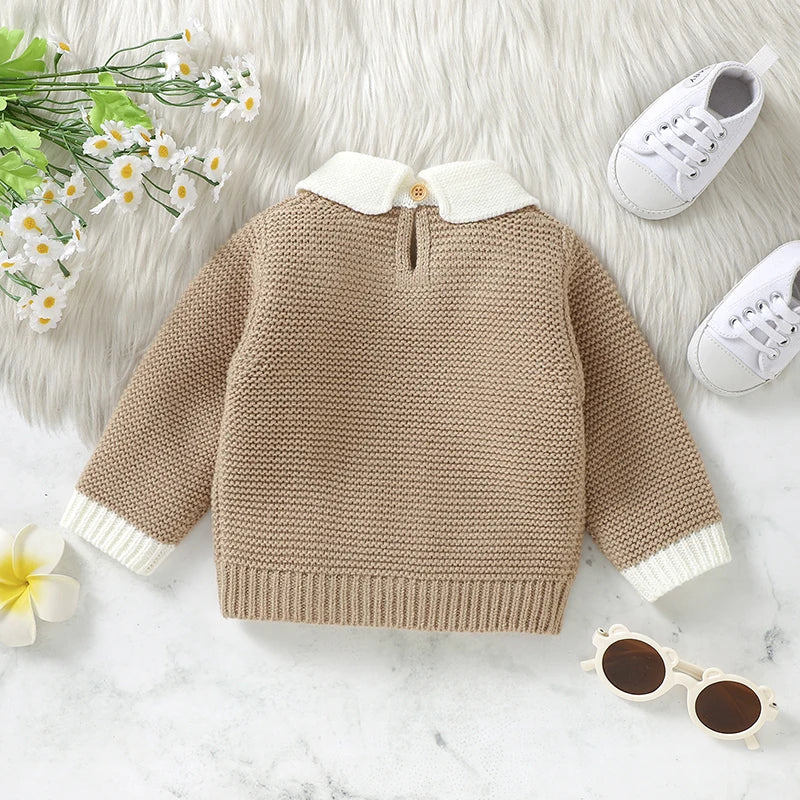 - Collared Knit Sweater – Classic Cotton Blend Baby Jumper Baby Stork