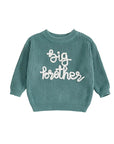 Green - Big Brother Embroidered Knit Sweater Baby Stork