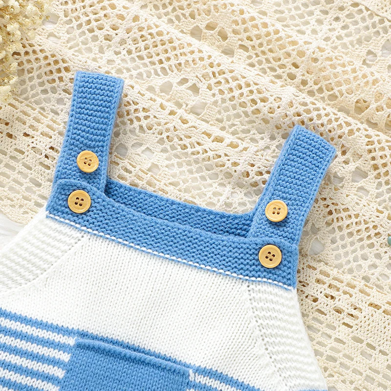 - Baby Knit Stripe Overalls Baby Stork
