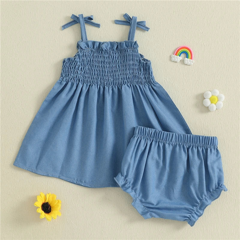 - Daisy Denim Two-Piece Set Baby Stork